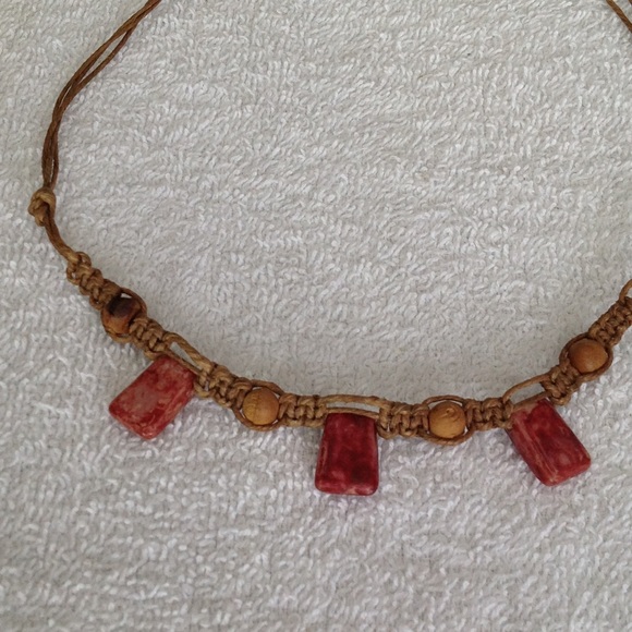 Red Agate Braided String Cord Chain Necklace - Picture 4 of 12